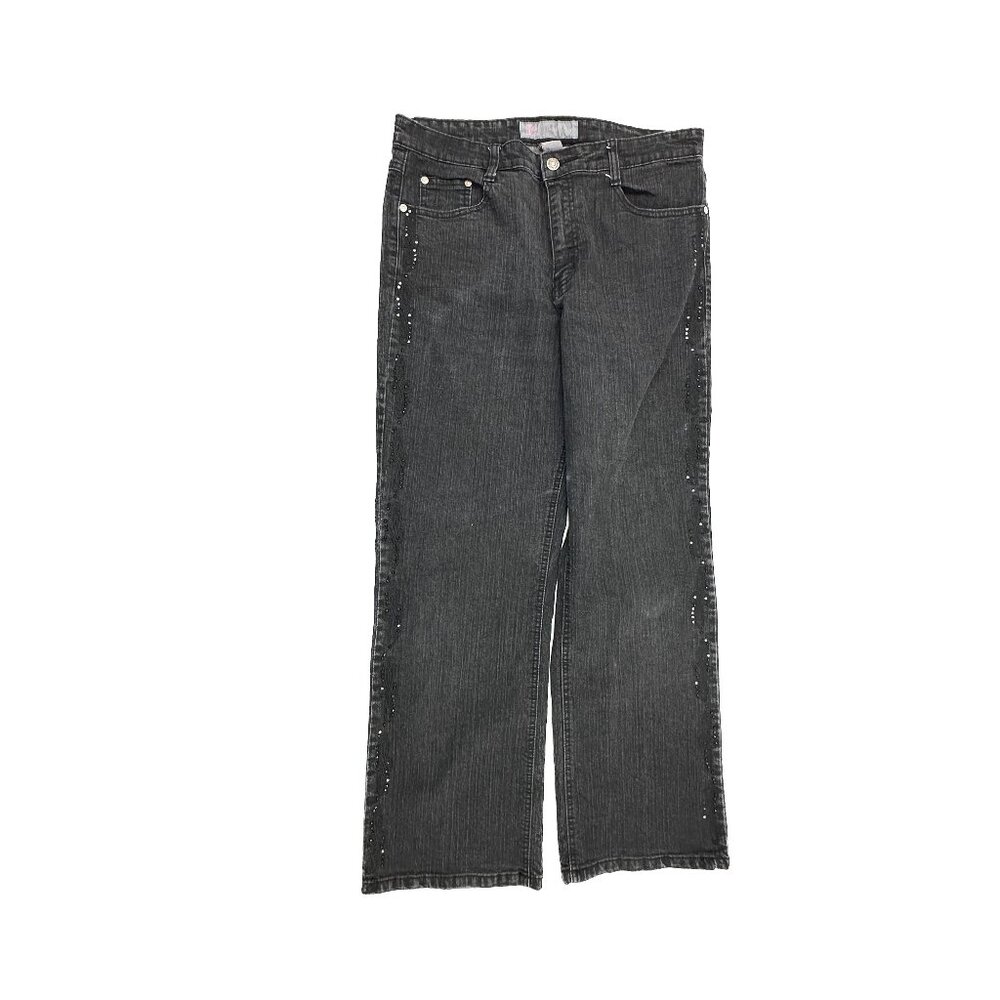 COS Jeans Beading Detail Boocut Women's size 12P Black Denim Jeans
